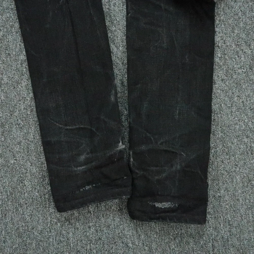 Naked Famous Denim Jeans Men 30x35 Black Super Guy Elephant 7 El Diablo Selvedge